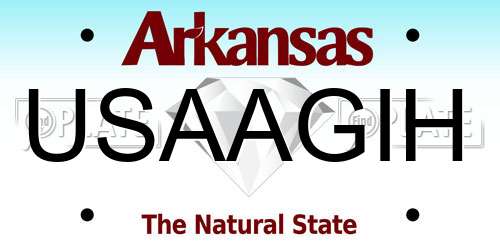 USAAGIH Arkansas License Plate
