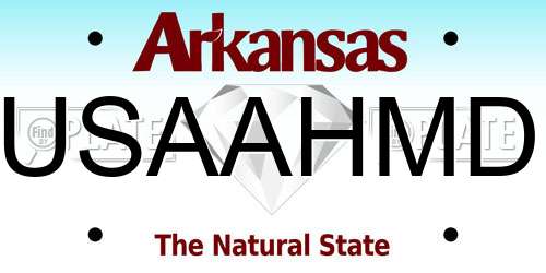 USAAHMD Arkansas License Plate