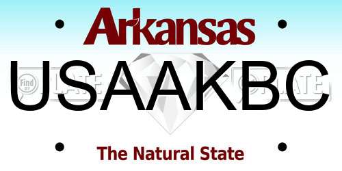 USAAKBC Arkansas License Plate
