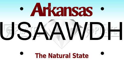 USAAWDH Arkansas License Plate