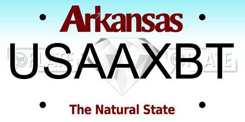 USAAXBT Arkansas License Plate