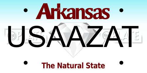 USAAZAT Arkansas License Plate