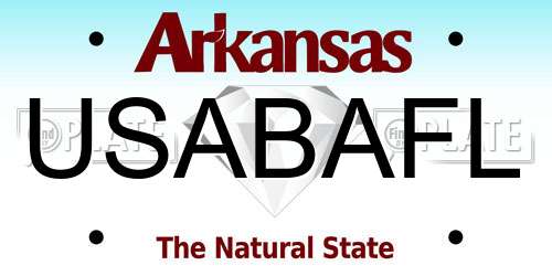 USABAFL Arkansas License Plate