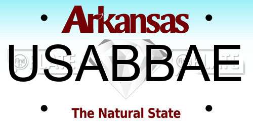 USABBAE Arkansas License Plate