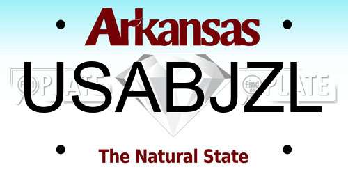 USABJZL Arkansas License Plate