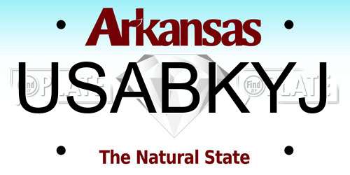 USABKYJ Arkansas License Plate