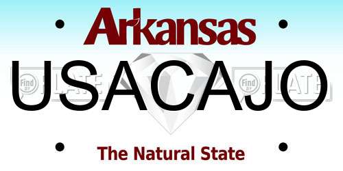 USACAJO Arkansas License Plate