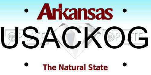 USACKOG Arkansas License Plate