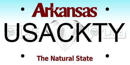 USACKTY Arkansas License Plate