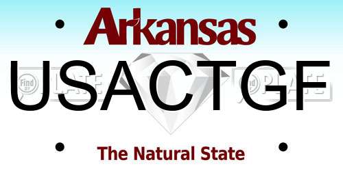 USACTGF Arkansas License Plate