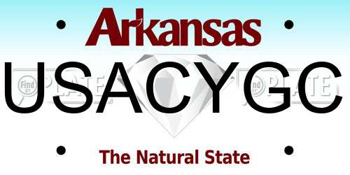 USACYGC Arkansas License Plate