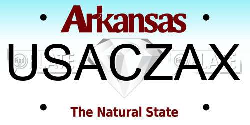 USACZAX Arkansas License Plate