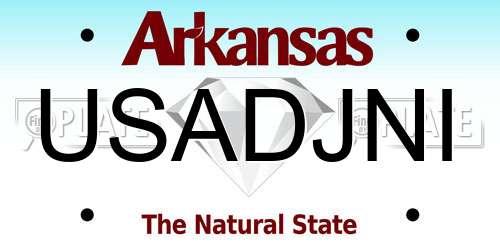 USADJNI Arkansas License Plate