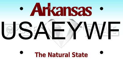 USAEYWF Arkansas License Plate