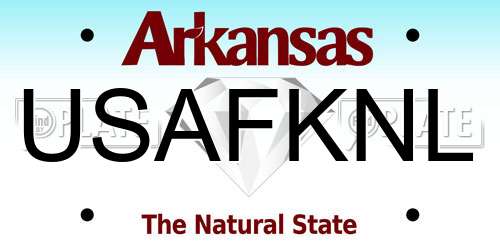 USAFKNL Arkansas License Plate
