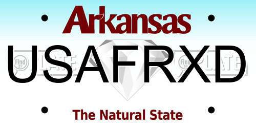 USAFRXD Arkansas License Plate