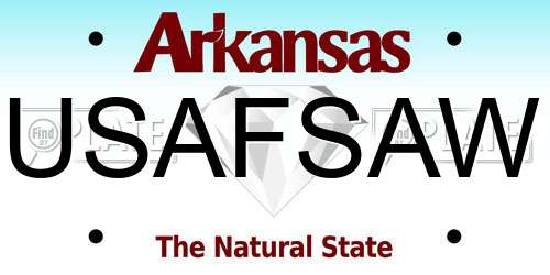 USAFSAW Arkansas License Plate