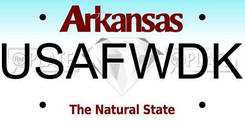 USAFWDK Arkansas License Plate