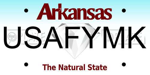 USAFYMK Arkansas License Plate