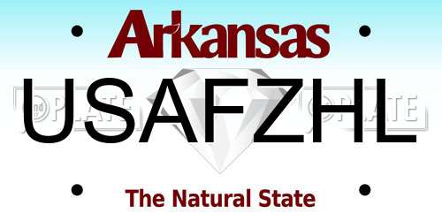 USAFZHL Arkansas License Plate