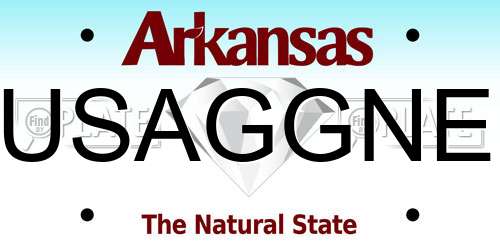 USAGGNE Arkansas License Plate