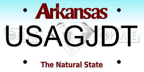 USAGJDT Arkansas License Plate
