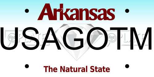 USAGOTM Arkansas License Plate