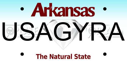 USAGYRA Arkansas License Plate