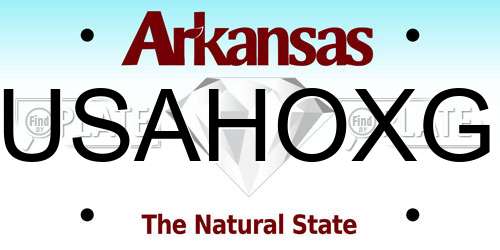 USAHOXG Arkansas License Plate