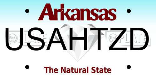 USAHTZD Arkansas License Plate