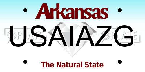 USAIAZG Arkansas License Plate