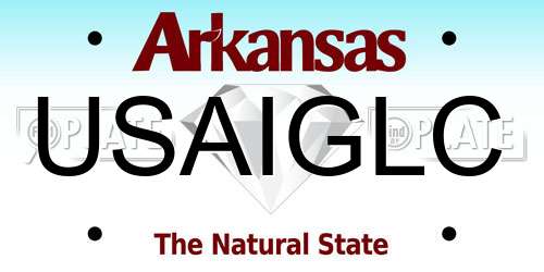 USAIGLC Arkansas License Plate