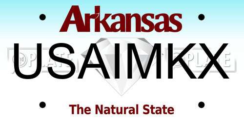USAIMKX Arkansas License Plate