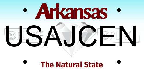 USAJCEN Arkansas License Plate