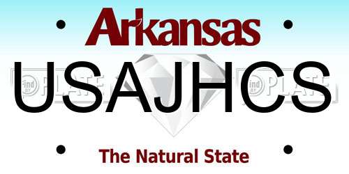 USAJHCS Arkansas License Plate