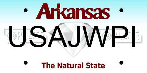 USAJWPI Arkansas License Plate