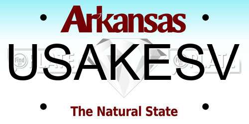 USAKESV Arkansas License Plate