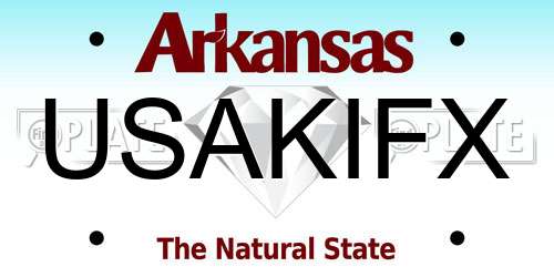 USAKIFX Arkansas License Plate