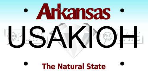 USAKIOH Arkansas License Plate