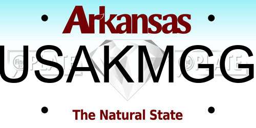 USAKMGG Arkansas License Plate