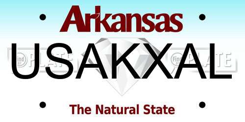 USAKXAL Arkansas License Plate