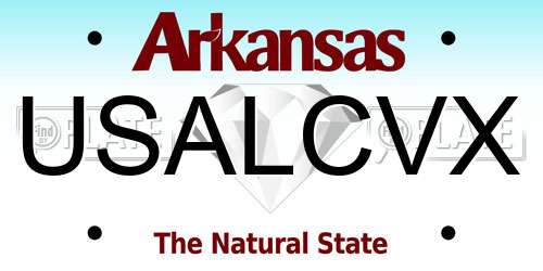 USALCVX Arkansas License Plate