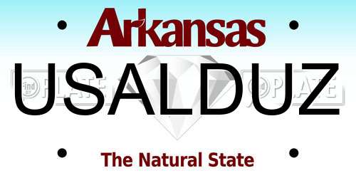 USALDUZ Arkansas License Plate