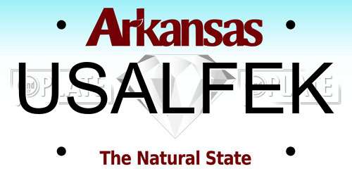 USALFEK Arkansas License Plate