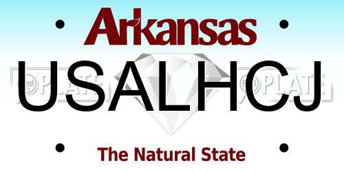 USALHCJ Arkansas License Plate