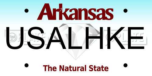 USALHKE Arkansas License Plate