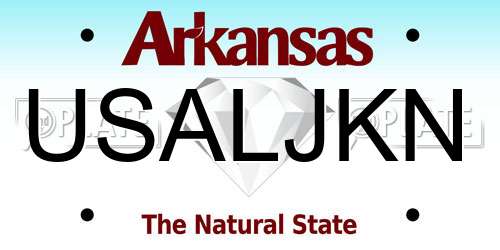 USALJKN Arkansas License Plate