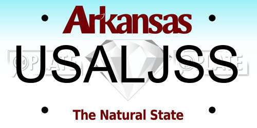 USALJSS Arkansas License Plate