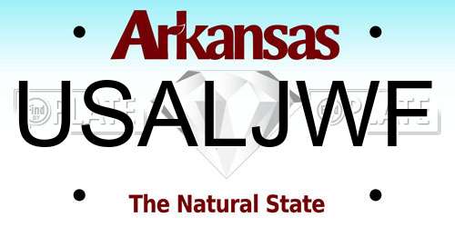 USALJWF Arkansas License Plate