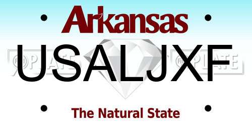 USALJXF Arkansas License Plate